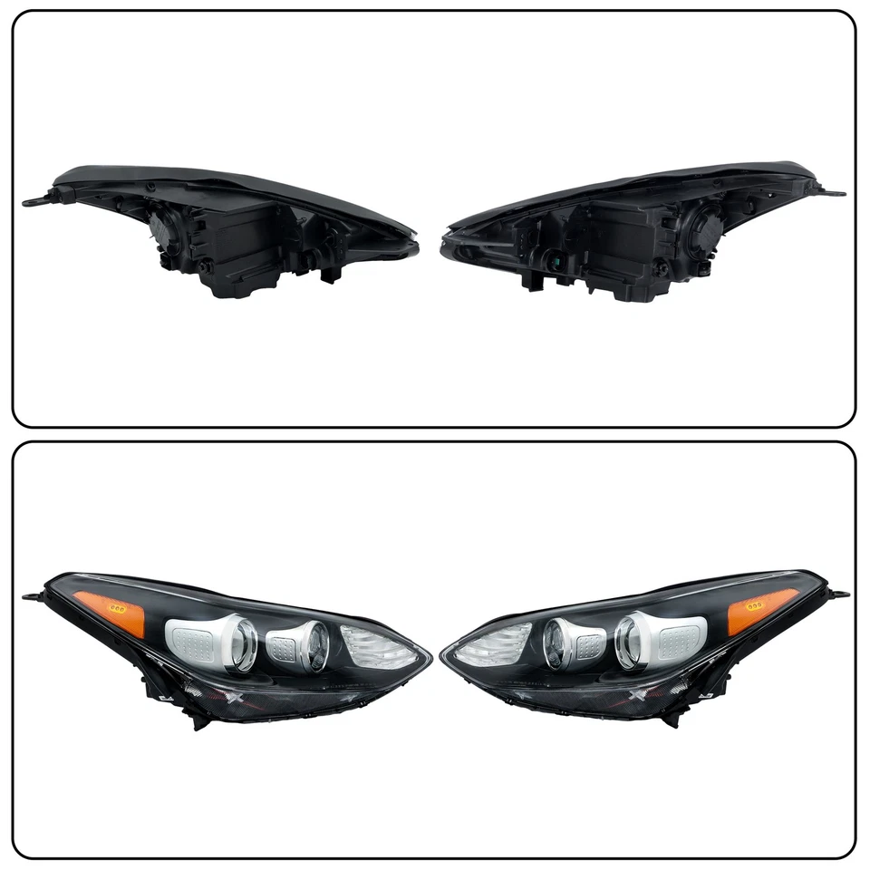 Headlight Assembly For Kia Sportage 2017-2022 Halogen w/LED DRL Left+Right Clear - Изображение 2 из 4