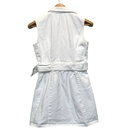 Area Stars 100% Cotton Belted Denim Shirt Dress Off-White Women's Size Medium - Picture 11 of 24