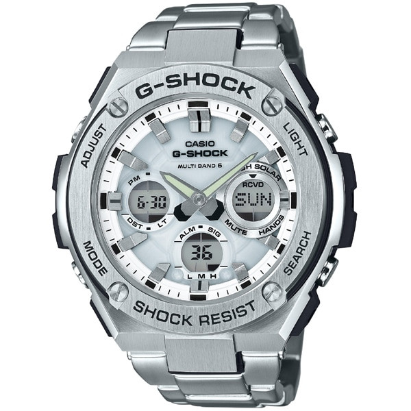 G-SHOCK Gショック GST-W110D-7AJF G-STEEL Casio G-Shock GST-W110D-7AJF Solar Radio Watch White Dial