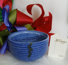 McCarty Pottery COBALT Old Fashioned Soup /STEW bowl w/card 1st qty 4 1/2" SALE 