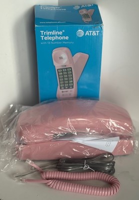 Trimline Push Button Telephone PINK AT&T 210 Corded Wall Desk Phone NEW IN BOX