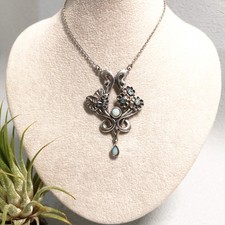 Opal Schmuck Collier Jugendstil Retro Vintage antik Sterling Silber 925/-