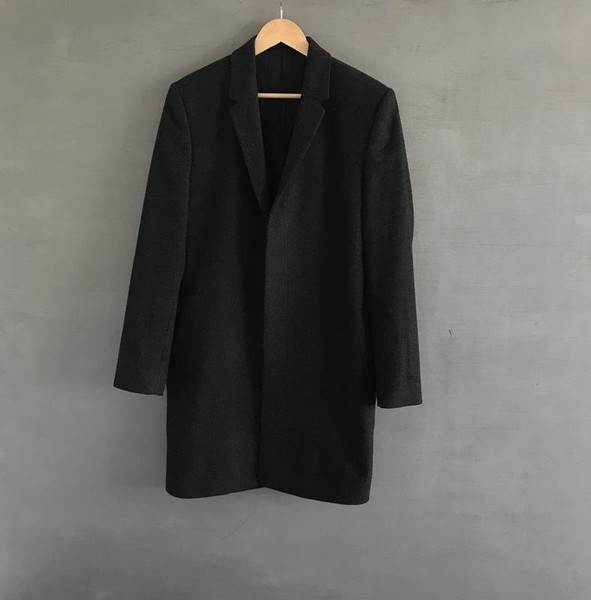 Herren COS Mantel schwarz Wolle 38 / M / 46