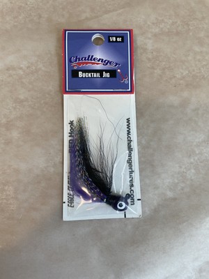 Challenger Bucktail Jig Hook 1/8 oz Black and Purple