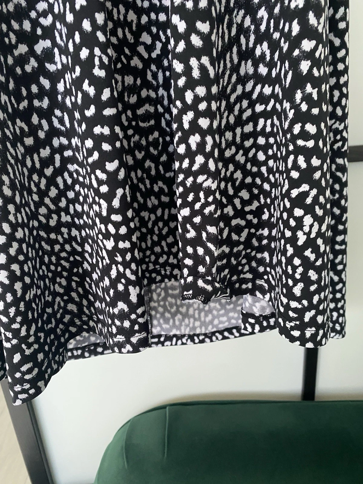 Abito Michael Kors nero bianco stampa leopardata linea A taglia XL