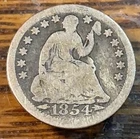 1854 Arrows Liberty Seated Half Dime Nice Original Good CHRC