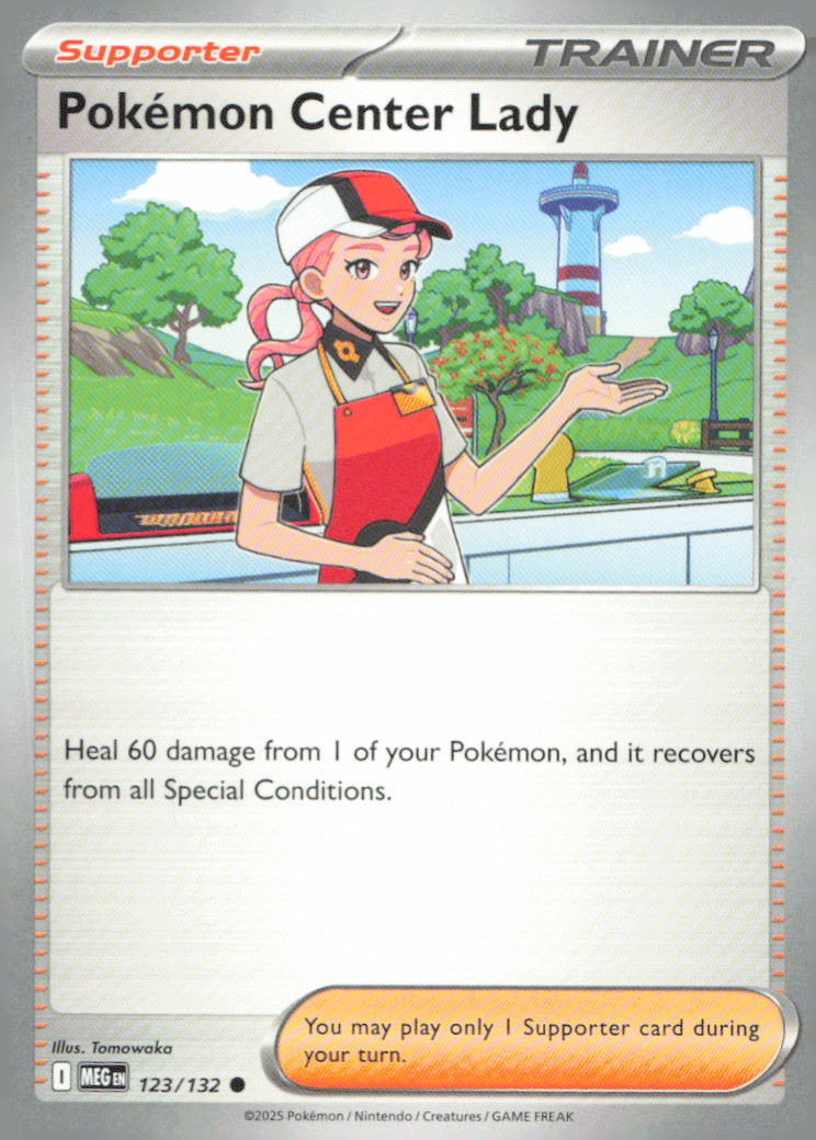 Pokemon Center Lady Common ME01: Mega Evolution 123/132 NM