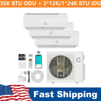 35000 BTU Tri Zone Ductless Mini Split Air Conditioner and Heat Pump - SEER 19