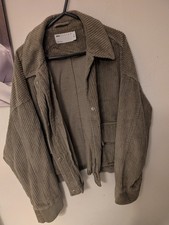 Size 8 Oversized ASOS Corduroy Khaki Shacket In Excellent Condition Worn