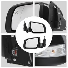 Black Power Heated Mirrors For 2019-2023 Ford Ranger Power Fold w/BSM Left+Right