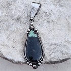 Blackjack Turquoise Pendant Navajo US Native made signed Etta Endito — photo 3