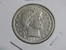 1908-D Barber Quarter #268 Better Condition - AU+
