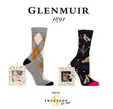 Christmas Socks Womens Hanging Gift Boxed Socks Soft Bamboo 1 Pair 4-8 -Glenmuir