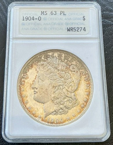 1904-O Ms-63 PL Ana Old Holder Morgan Silver Dollar
