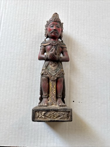 Hand Carved Tibet/ Balinese/ Indonesia Hindu Deity Wood Statue Sculpture 10”