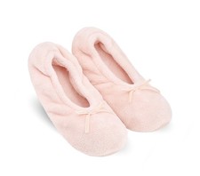 Keyela Women's Ballerina Slippers, Lightweight Terry Cloth House Shoes
