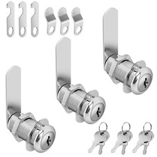 Cabinet Cam Lock Keyed Alike, 1-3/8'' Cam Locks 3PCS Secure Files Drawers RV ...