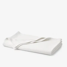 Cotton Weave White Solid King Woven Blanket