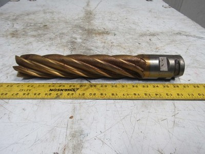 2-1/2'' Tin Coated 6 Flute Twist End Mill Cutter 2-1/2'' Combo Shank 12'' Edge