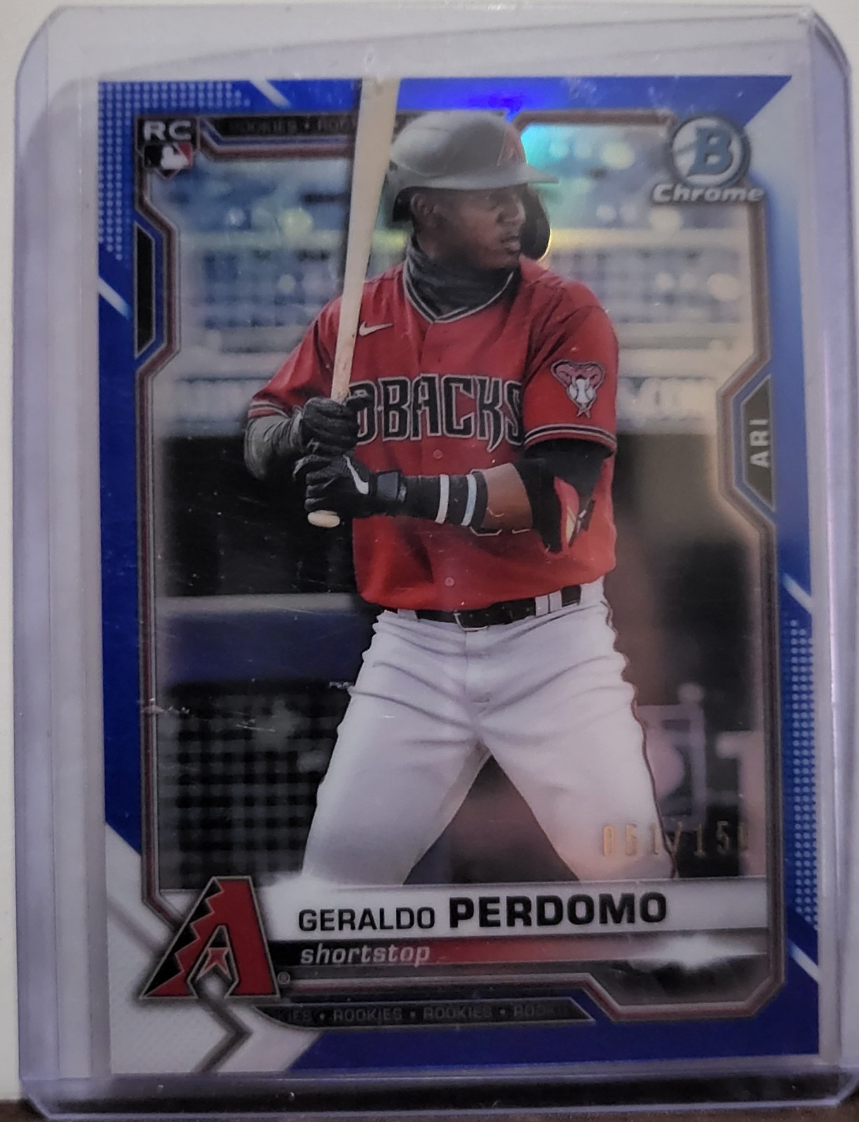2021 Bowman Chrome - Geraldo Perdomo #98 Blue Refractor /150 (RC)