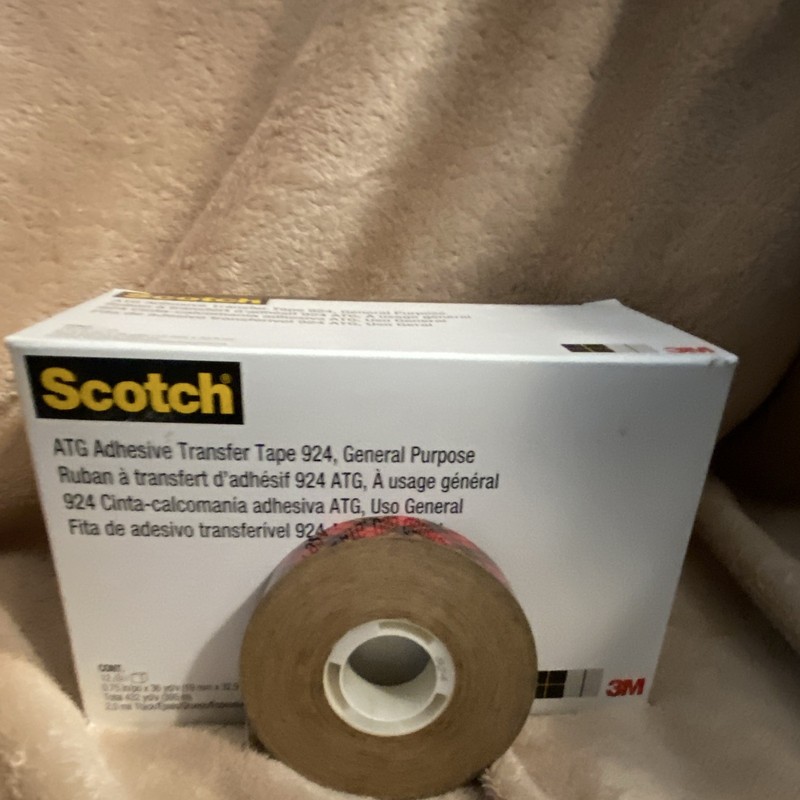 3M Scotch 924 ATG Premium Adhesive Transfer Tape, 1/2" x 36 yd ( 12 Rolls )