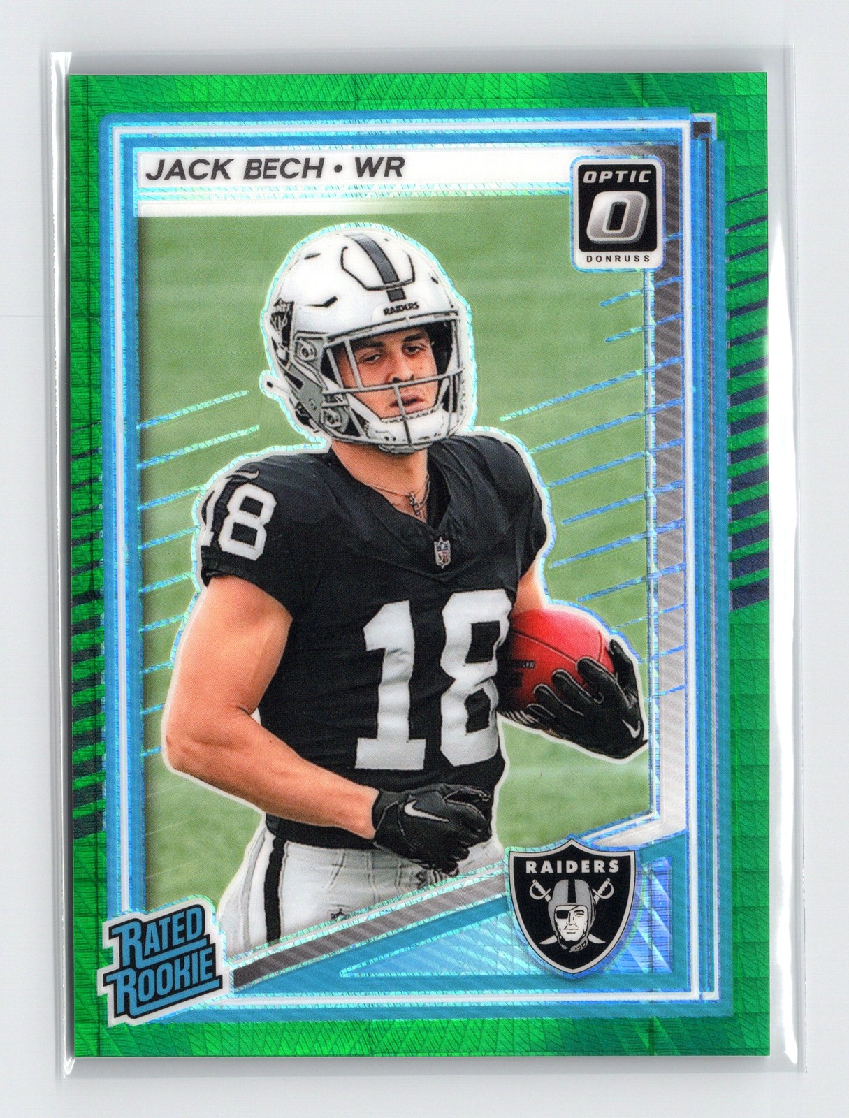 Jack Bech Las Vegas Raiders 2025 Donruss Optic #211 Green Hyper Rookie