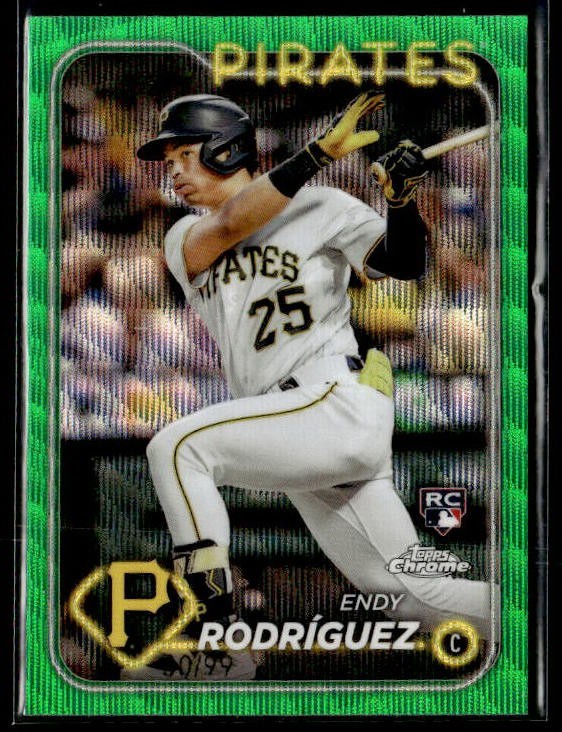 L66,217 - 2024 Topps Chrome Green Wave Refractors #295 Endy Rodriguez /99