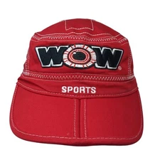 Wow Sports Cadet Army Cap Red One Size Adjustable Embroidered Vented Holes