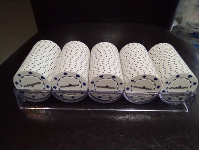100 ATLANTIC SIGNAL LOGO WHITE POKER CHIPS GREAT FOR ANY COLLECTION BRAND NEW!