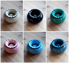 Aschenbecher Windaschenbecher mit Deckel Ø 13,9cm Keramik Farbig Ascher Terrasse