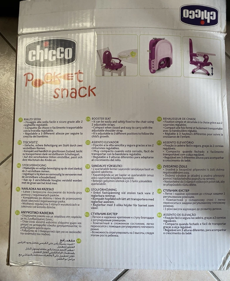 Pocket Snack Chicco rialzo sedia bambina col. viola/rosa 6m-36m/15kg - Immagine 2 di 4