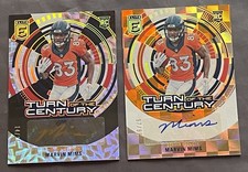 Marvin Mims 2023 Donruss Elite Turn Of The Century Gold Ink /25 &🍊/99 Auto RC’s