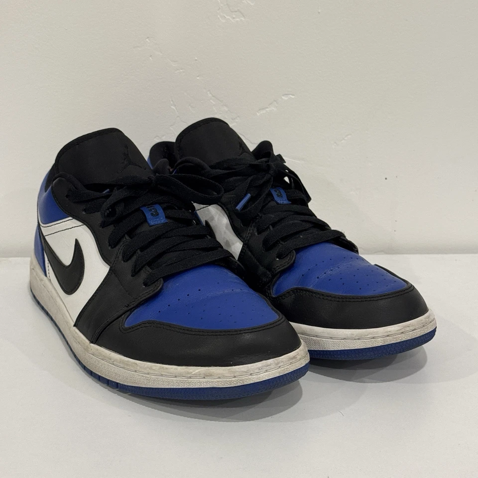 Nike Air Jordan 1 Puntera Real Baja Para Hombre Talla 11.5 Azul Negro Blanco CQ9446-400 Foto 2 de 4