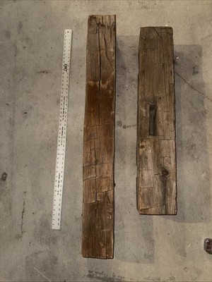 CHOICE - Reclaimed Barn Wood Hand Hewn Beam - Rustic Vintage Barn Wooden Beam