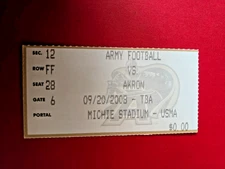 2008 Army v Akron Football Ticket. Michie Stadium.