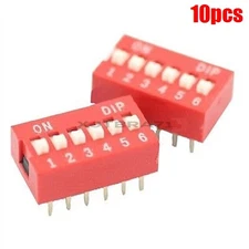10Pcs Slide Type Switch Module 2.54MM 6-Bit 6 Position Way Pitch Dip New Ic ic