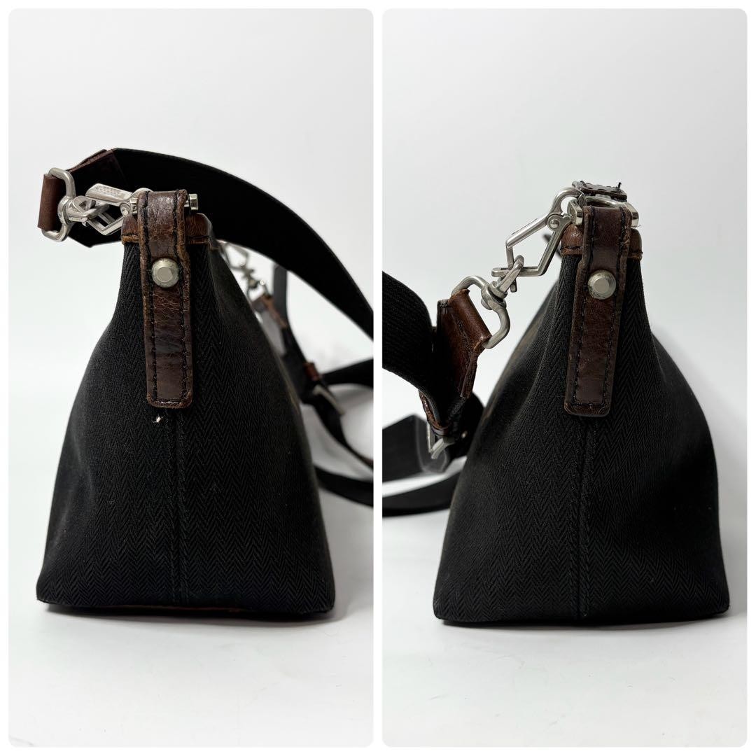 Burberry Blue Label Horse Logo Shoulder Bag Canvas Leather Brown Black New thumbnail 4