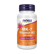 NOW Foods Supplements, MK-7 Vitamin K-2 100 mcg, 120 Count Pack of 1 , Cream
