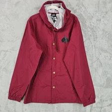Thrasher Jacket Mens M Red Nylon Windbreaker Skateboarding Hipster Streetwear