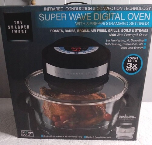 NEW Sharper Image SUPER WAVE Digital OVEN 16 Quart, 1300w Infrared Convection