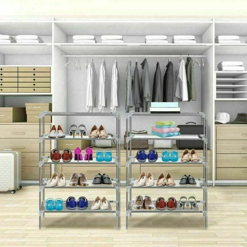 Shoe Rack Organizer 5~10 Tier Layer Shelf Holder Adjustable Closet Space Saving - Image 4 of 4
