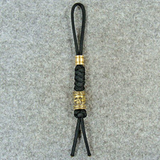 Handmade 550 Paracord Knife Lanyard With Brass Skull Bead / Knife Lanyard Bead