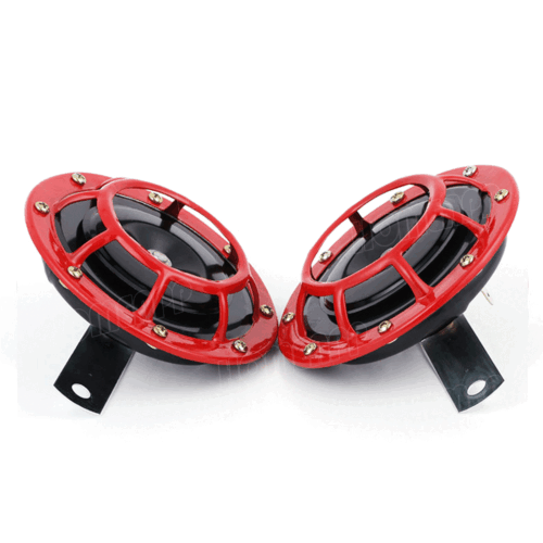 12V Dual Tone Red Grille 139DB Mount Super Loud Car Horns For Holden - Picture 5 of 9