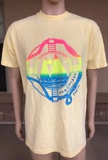 Vintage San Diego Neon Earth Now T Shirt Hanes USA Made Size XL 46-48 Sailboat