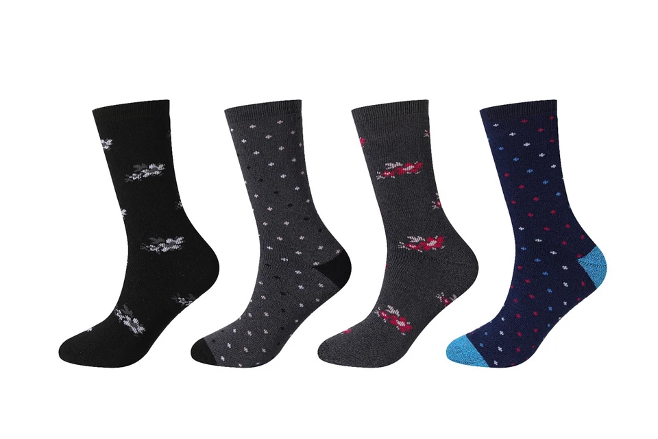 12 pares de calcetines térmicos de diseño para damas, calcetines gruesos cálidos de invierno, tallas 4-7 Foto 2 de 4