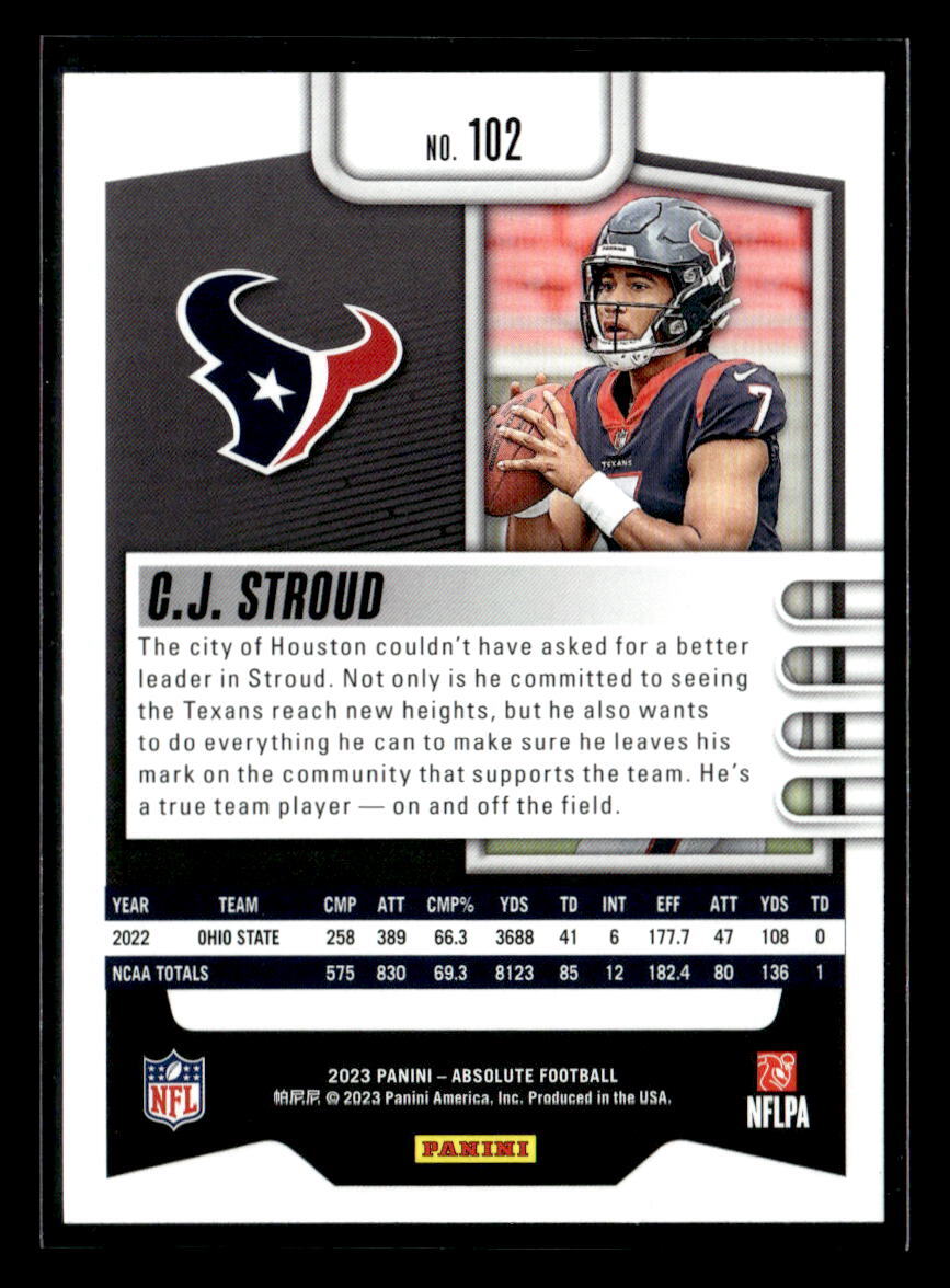 2023 Panini Absolute #102 C.J. Stroud Retail | eBay