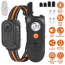 984ft Dog Training Collar Pet Beep Vibration Electric Shock Collar 3 Channels US
