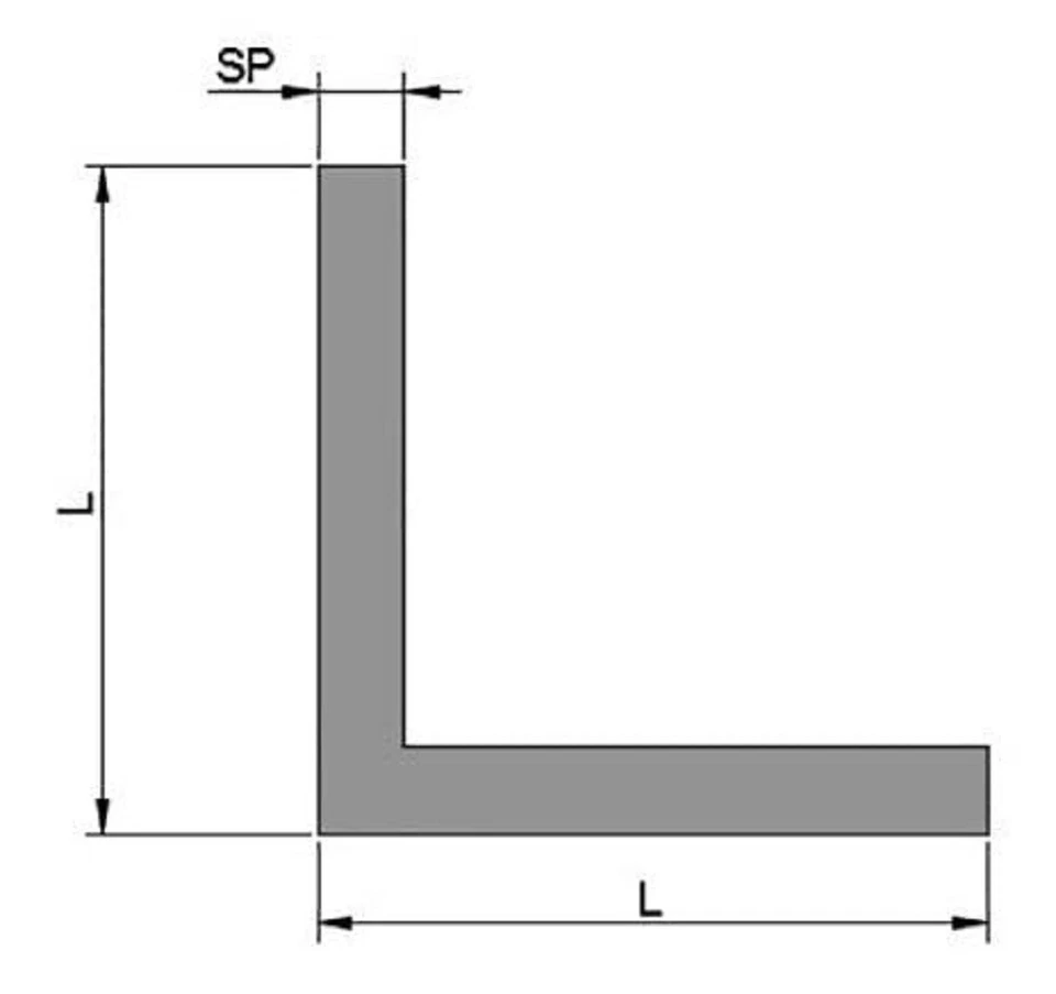 profilo barra ANGOLARE in alluminio lega EN-AW 6060 T6 lunghe 1,2,3 metri - Immagine 4 di 4