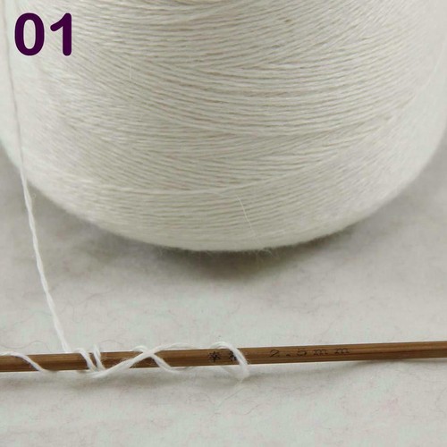 Sale Luxurious 100g Mongolian Cashmere Knitting Sweater Cone Yarn 01 White - Picture 4 of 20