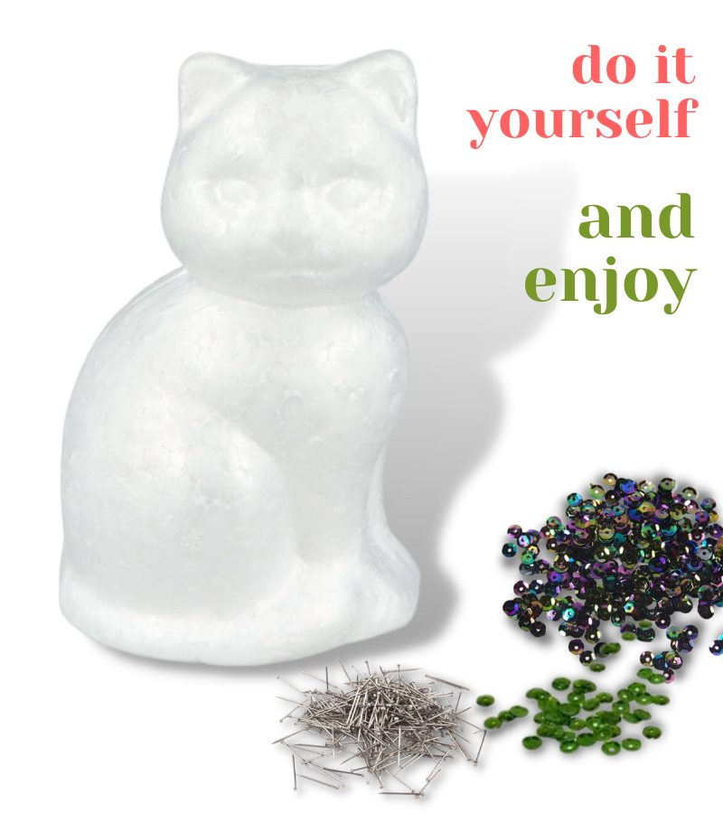 WHITE POLYSTYRENE STYROFOAM FOAM - CAT 138MM, Perfect for Sequins & Painting